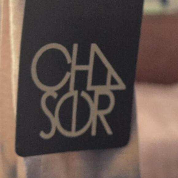 Chaser Jersey Knotted Drape Back Shirttail Tank in Tan/Navy NWT Size Med - Picture 2 of 5